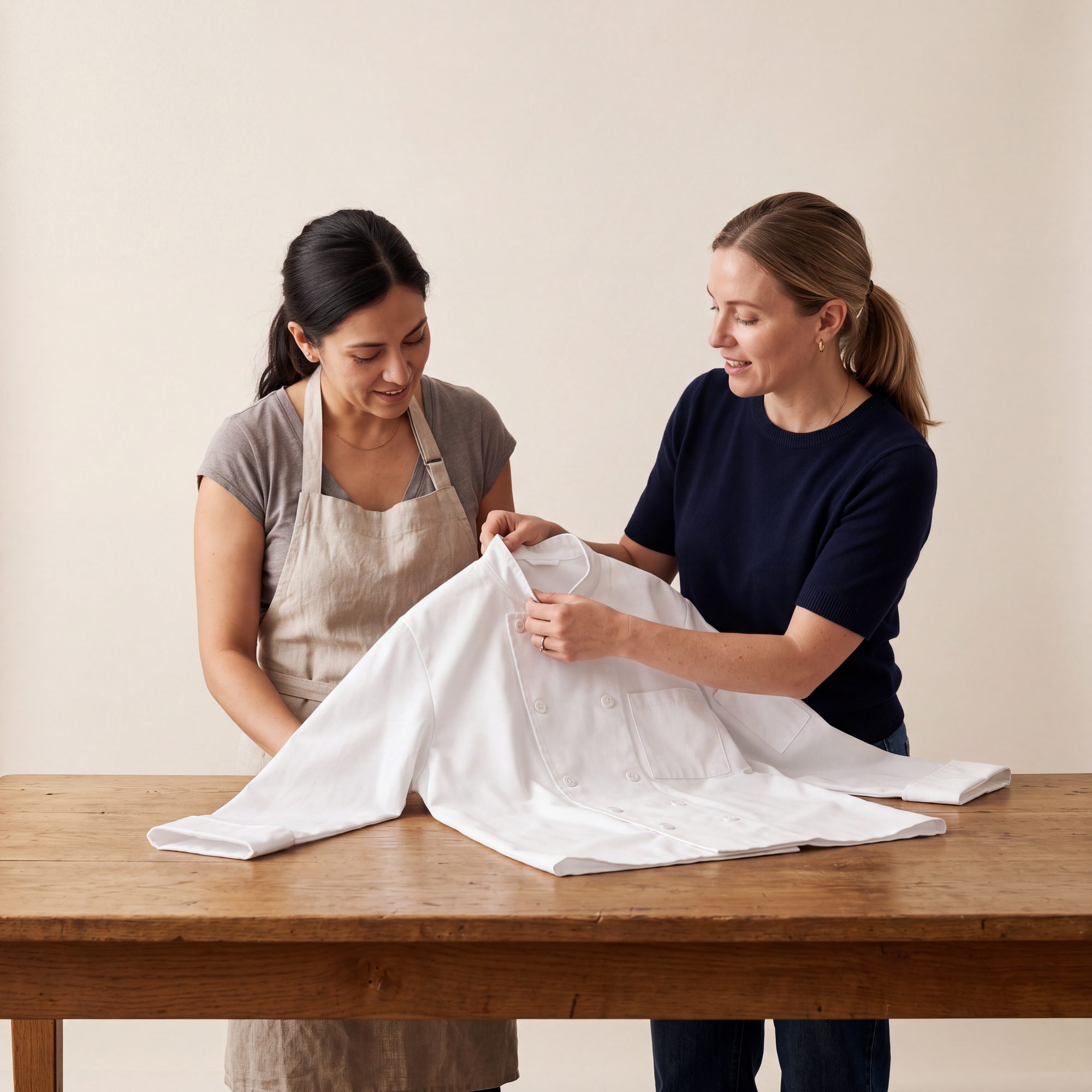 Garments in the workroom
